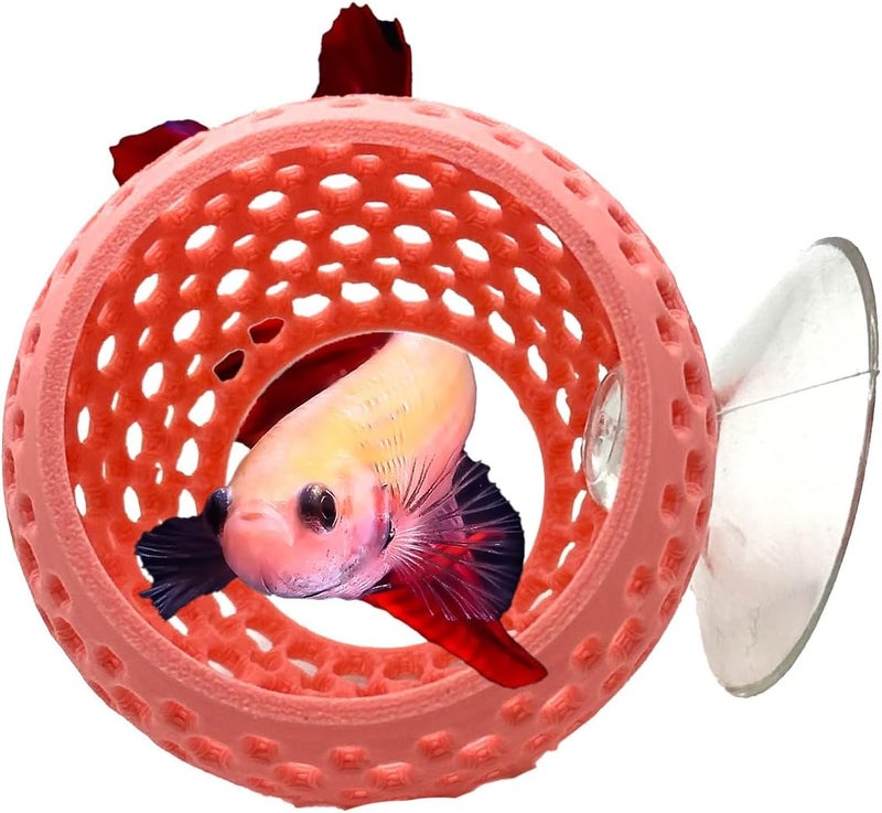 CTWPets Store Betta Bulb Hide | Betta Rest Fish Tank Ornament | Aquarium Cave with Suction Cup for Small Fish Tank, Betta Habitat, Shrimp Hideout, Aquatic Decor (Bubblegum Pink) - Image 1